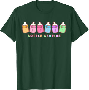 Bottle Service Funny Baby Barista NICU MBU L&D Nurse T-Shirt - T-Shirt | Forest