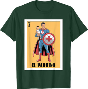 Funny Mexican Baptism Superhero Design - El Super Padrino T-Shirt - T-Shirt | Forest