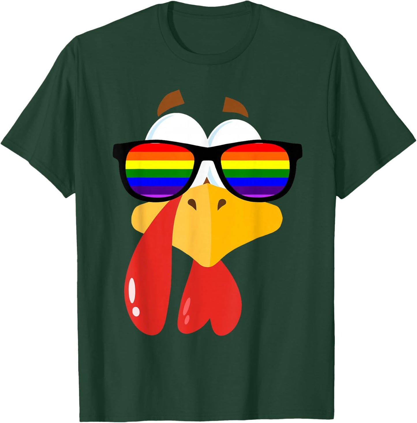 LGBT Pride Sunglasses Rainbow Turkey Proud LGBT Thanksgiving T-Shirt - T-Shirt | Forest