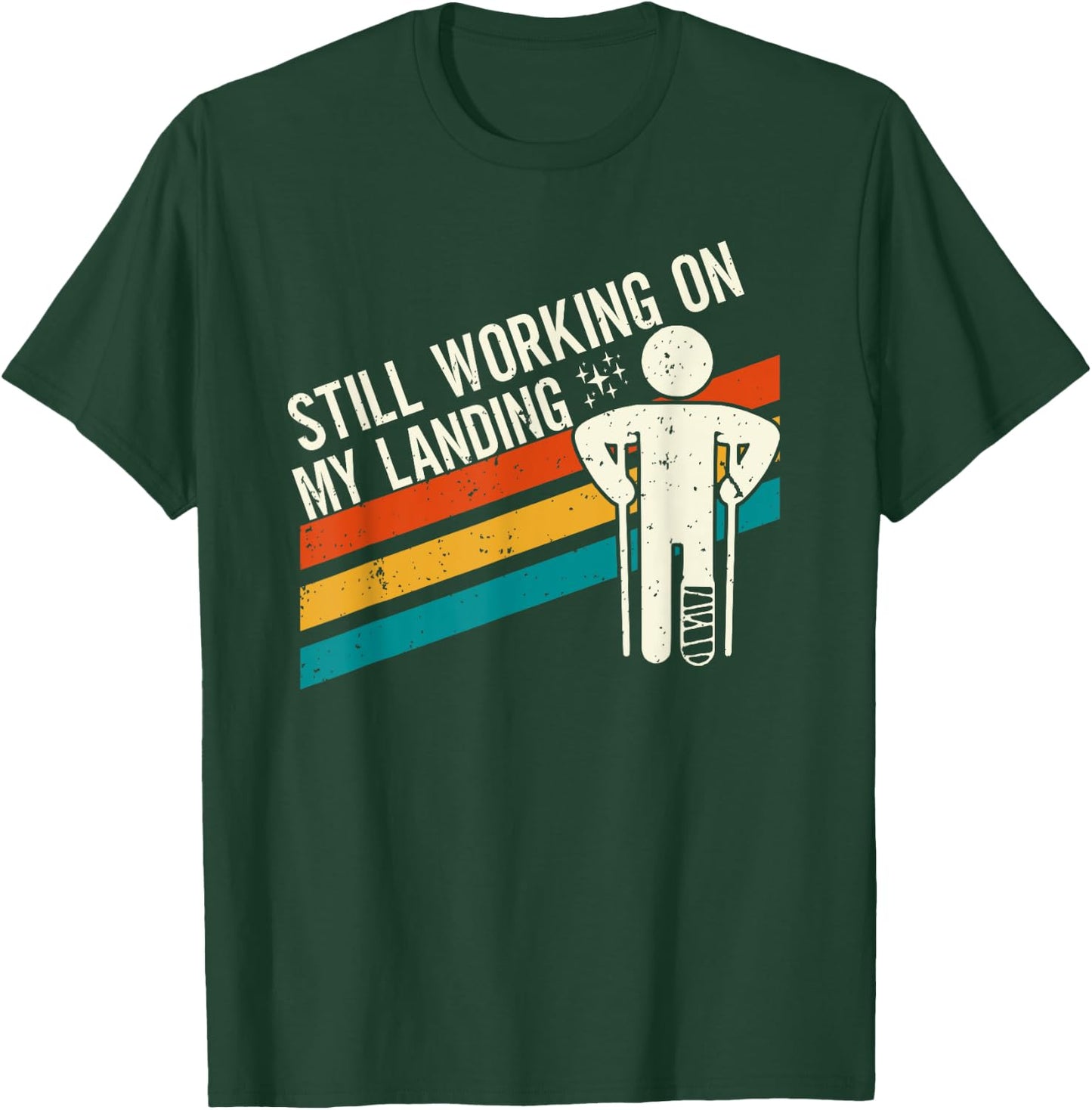 Knochenbruch Genesungswünsche - Gebrochenes Bein Spruch - Fraktur Gipsbein - - Schwarz - S - Cartoon - Klassisch - Crew-Ausschnitt - Kurzarm T-Shirt - T-Shirt | Forest