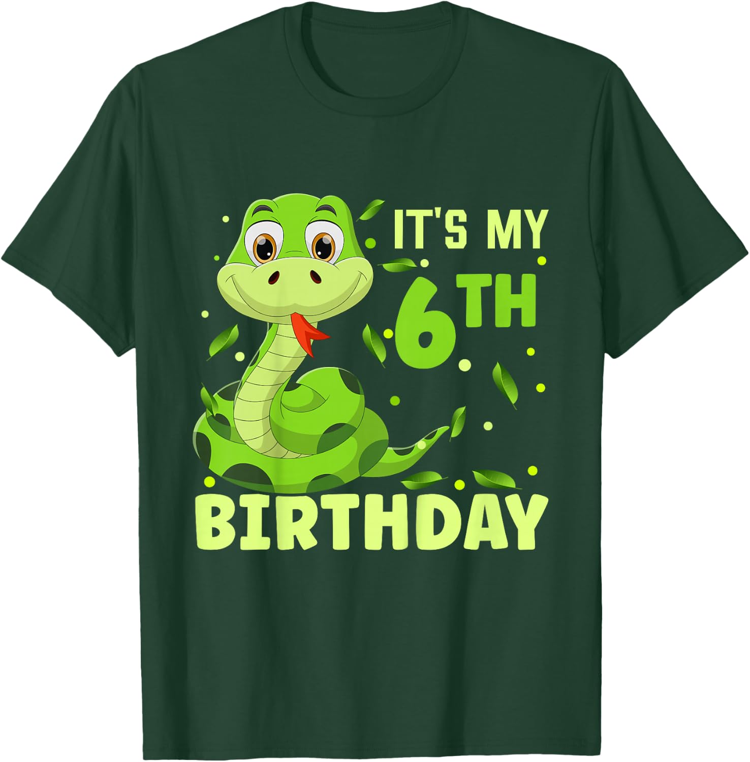 It’s My 6th Birthday Snake Birthday Girl Boy Party Matching T-Shirt - T-Shirt | Forest
