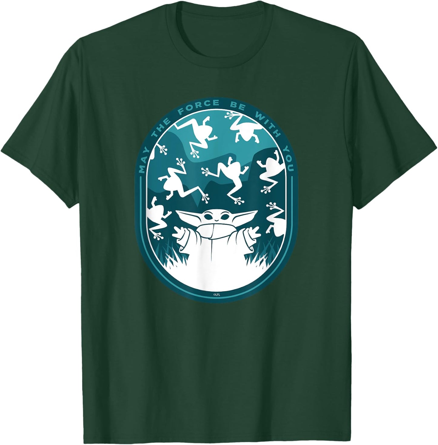 Star Wars The Mandalorian Grogu & Frogs May the Force T-Shirt - T-Shirt | Forest