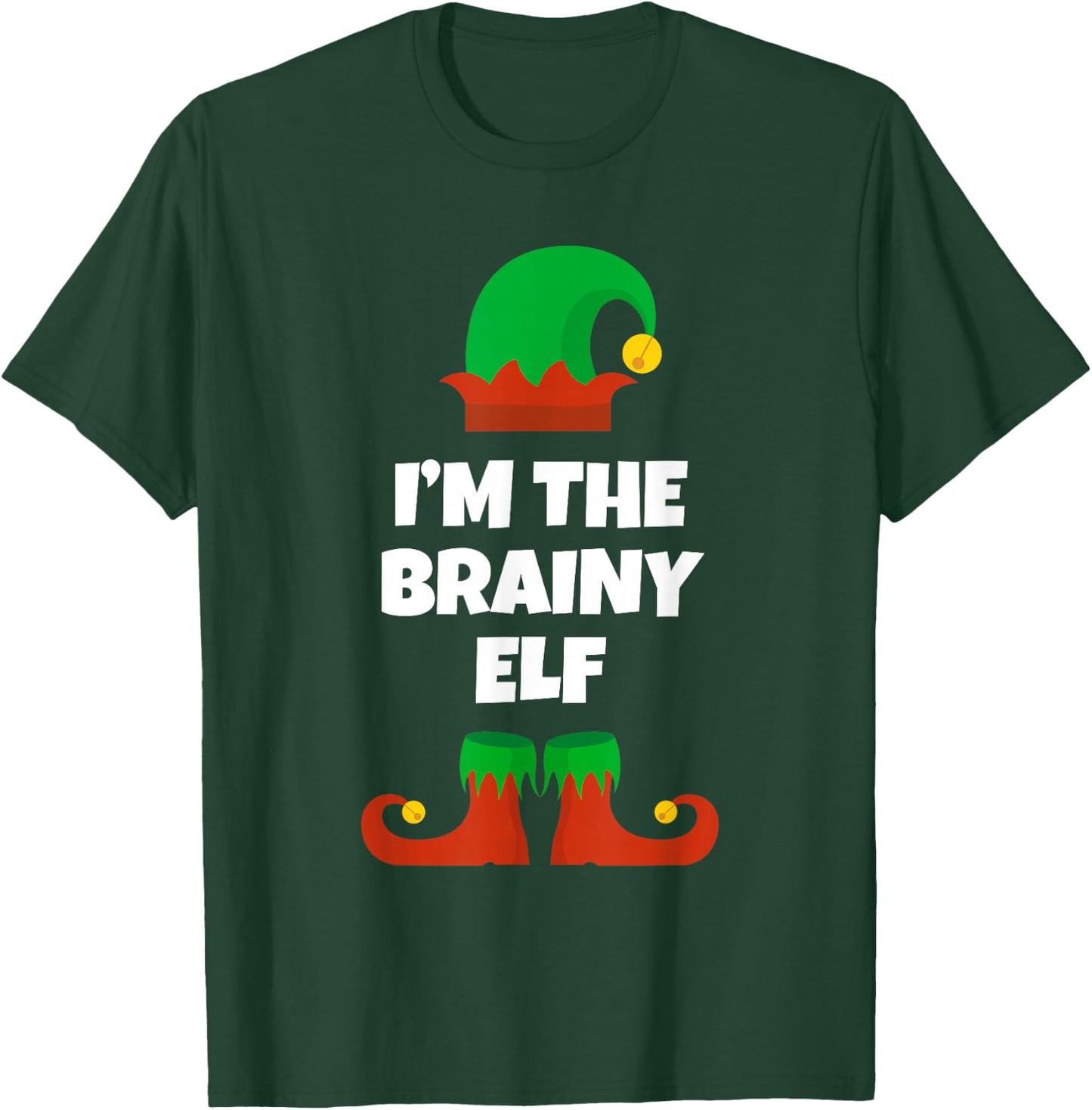 I'm The Brainy Elf Family Pajama Christmas Funny Brain T-Shirt - T-Shirt | Forest