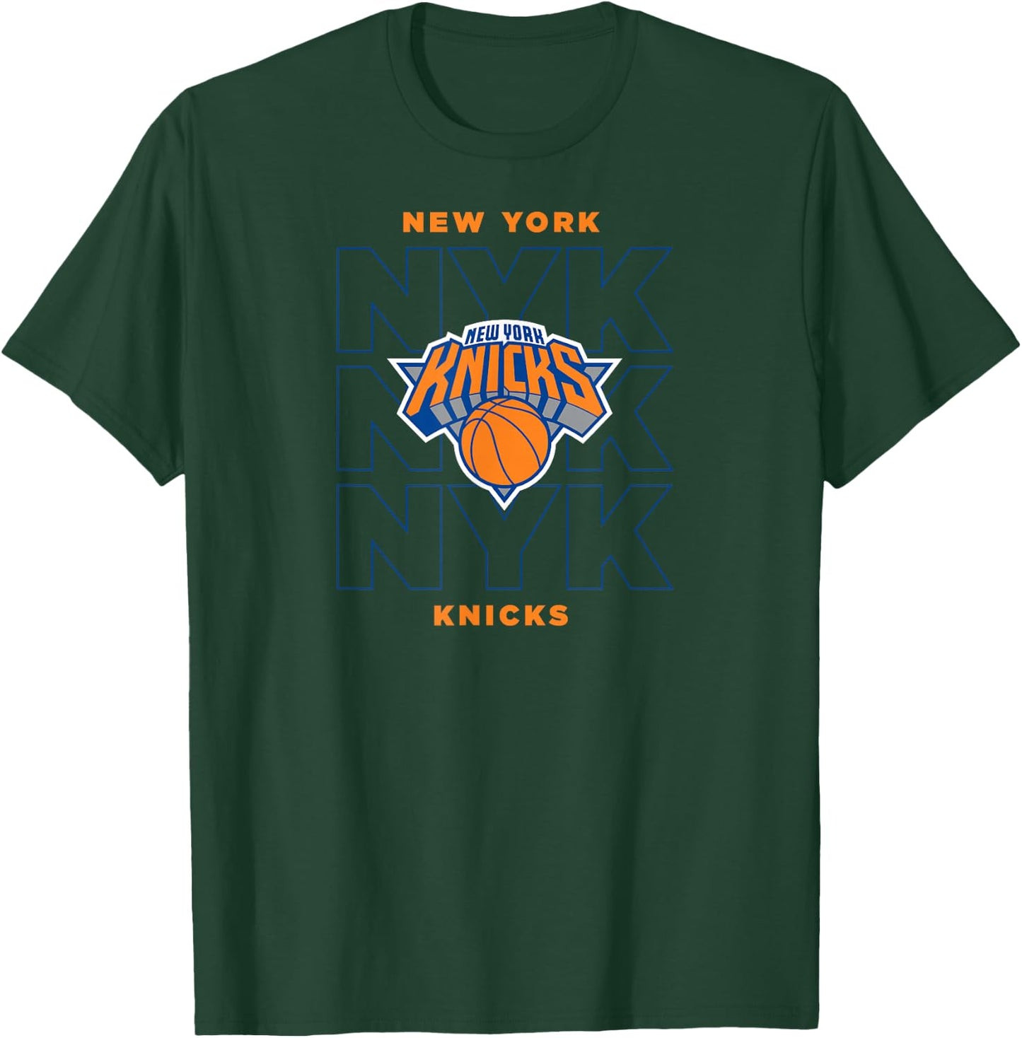 NBA - Aufgestapeltes Stadtlogo der New York Knicks T-Shirt - T-Shirt | Forest