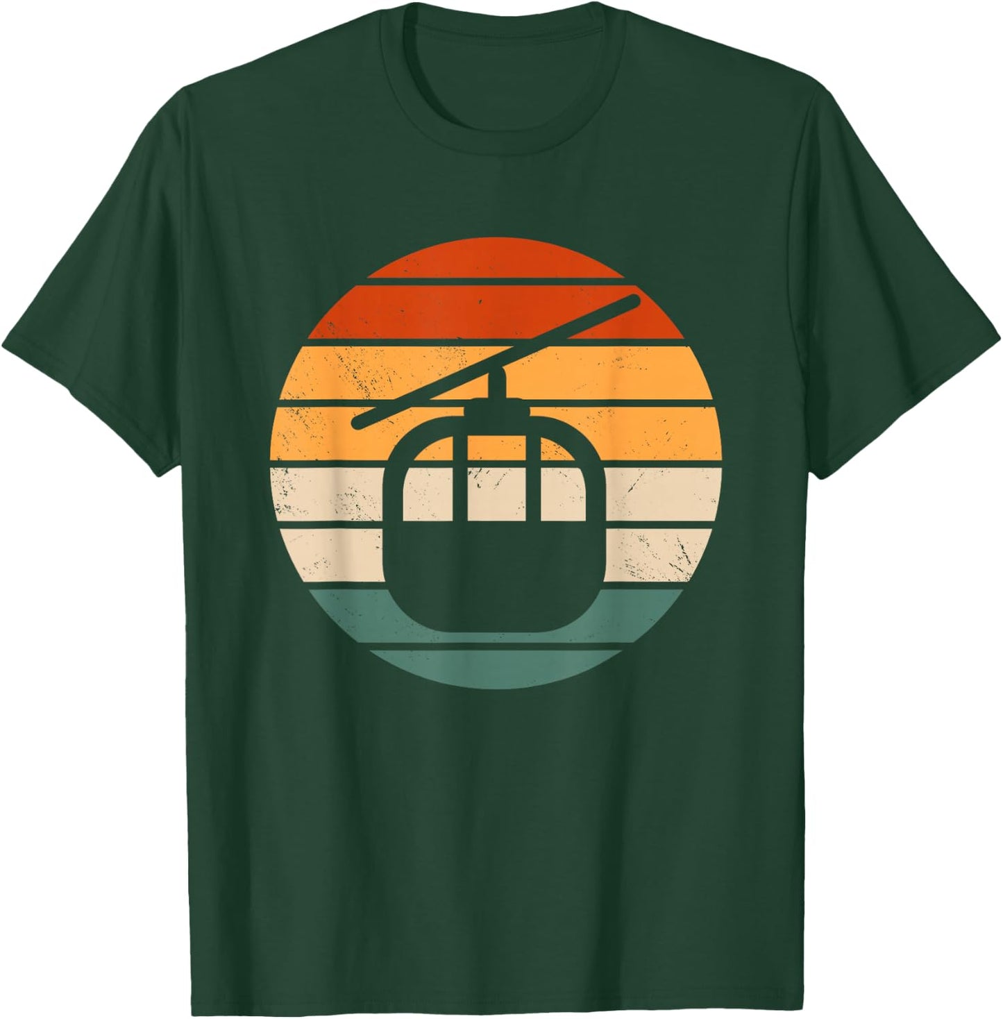 Retro Ski Lift Gondola Outfit Skiing Cable Car Mountain , black T-Shirt - T-Shirt | Forest