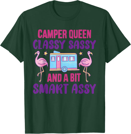 Funny Camping camper queen Classy Sassy T-Shirt - T-Shirt | Forest