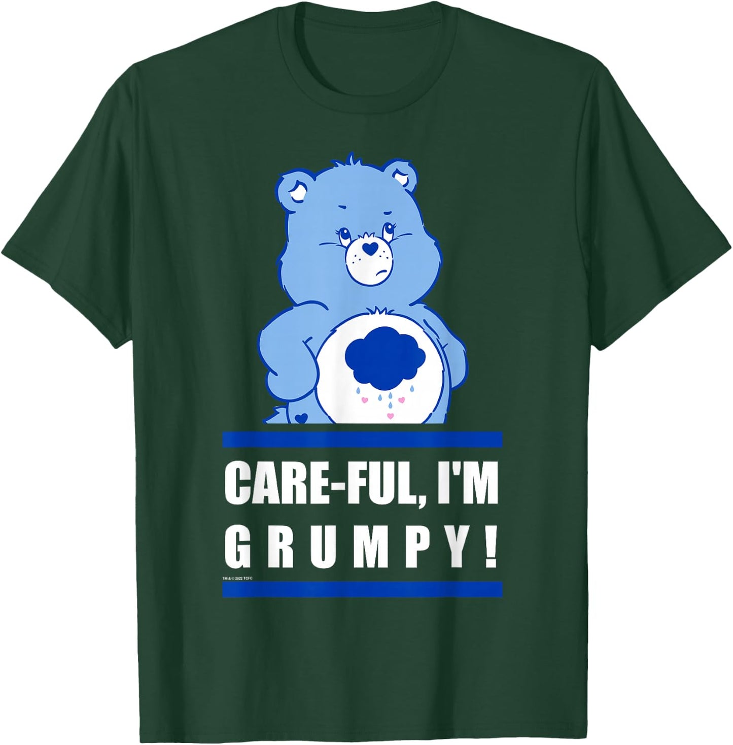 Care Bears Grumpy Bear Care-Ful I'm Grumpy Collegiate Text T-Shirt - T-Shirt | Forest