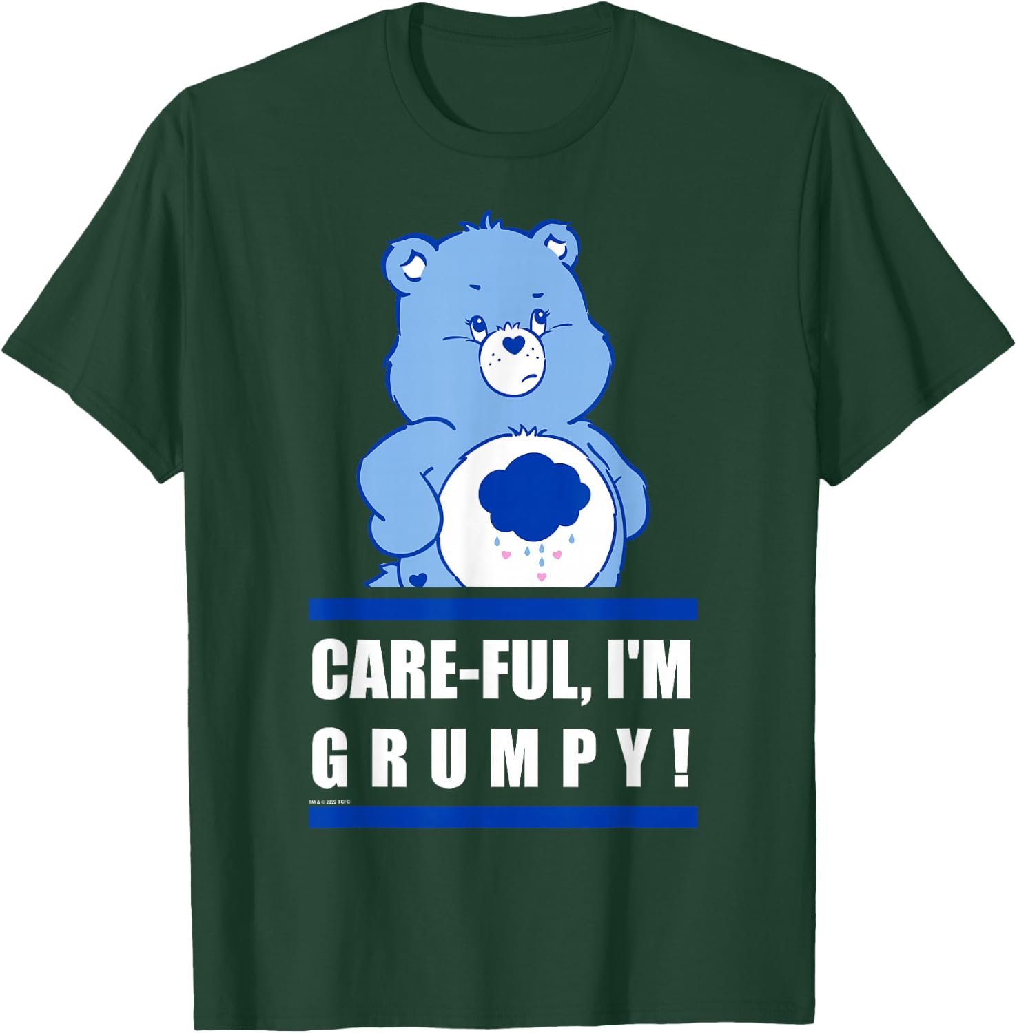 Care Bears Grumpy Bear Care-Ful I'm Grumpy Collegiate Text T-Shirt - T-Shirt | Forest