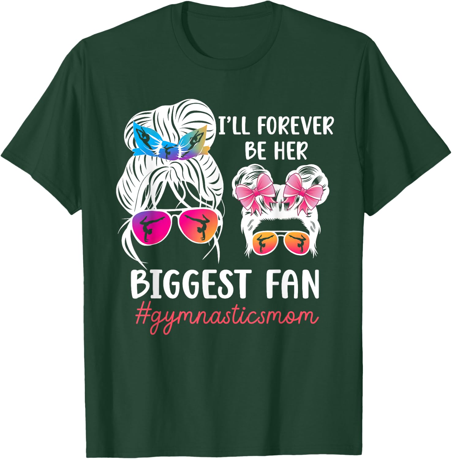 Her Biggest Fan Gymnastics Mom Of A Gymnast Mama T-Shirt - T-Shirt | Forest
