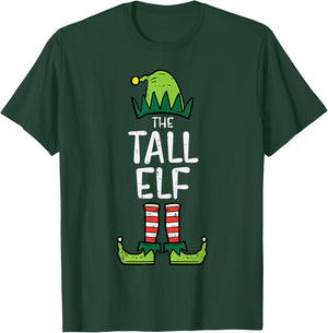 Tall Elf Xmas PJs Matching Christmas Pajamas For Family T-Shirt - T-Shirt | Forest