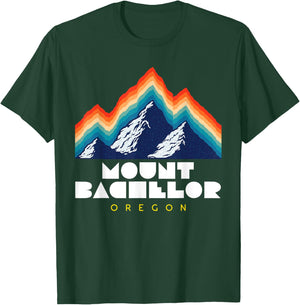 Mount Bachelor, Oregon - USA Ski Resort 1980s Retro T-Shirt - T-Shirt | Forest