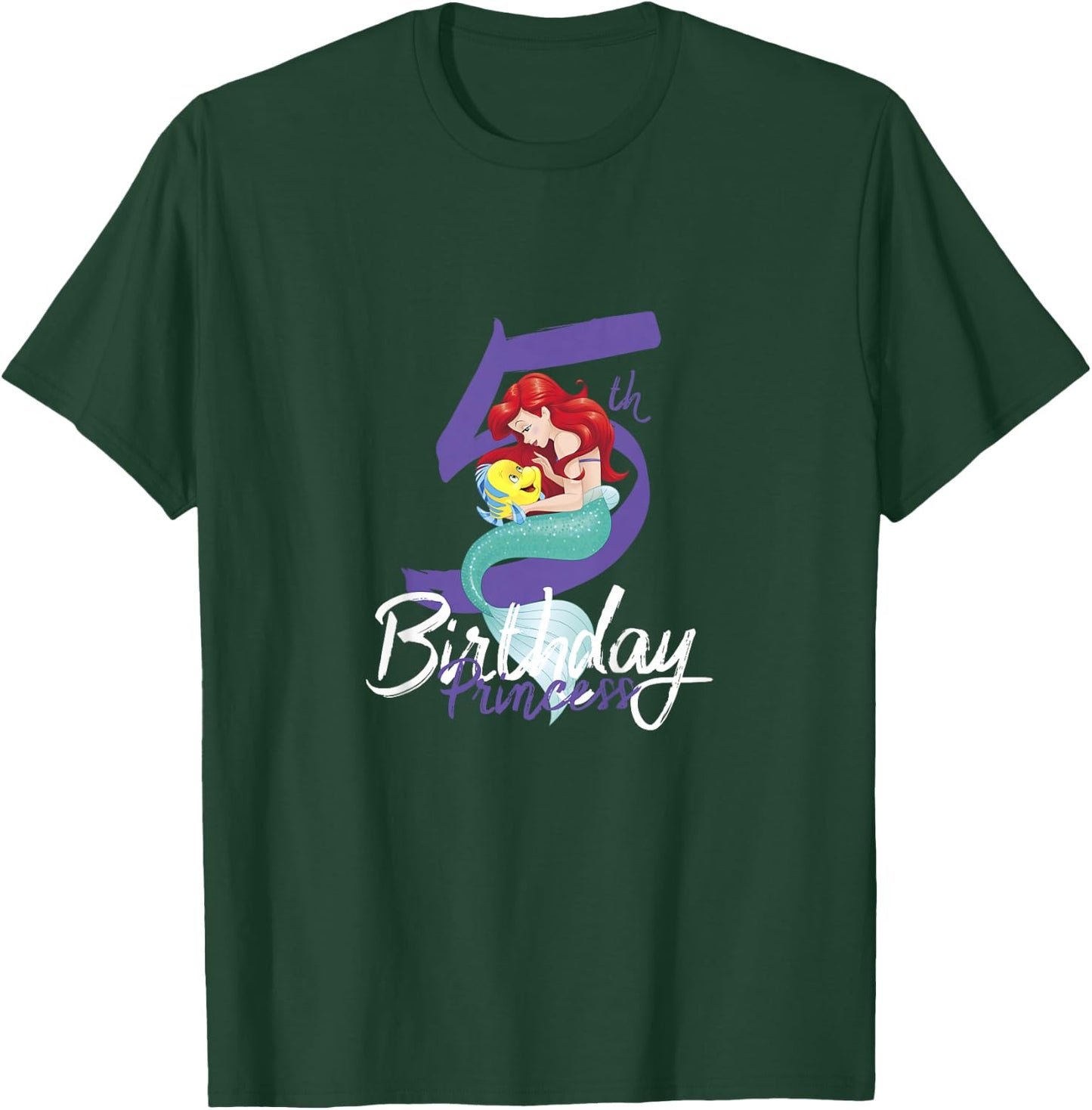 Kids Disney Princess Ariel The Little Mermaid 5th Birthday T-Shirt - T-Shirt | Forest