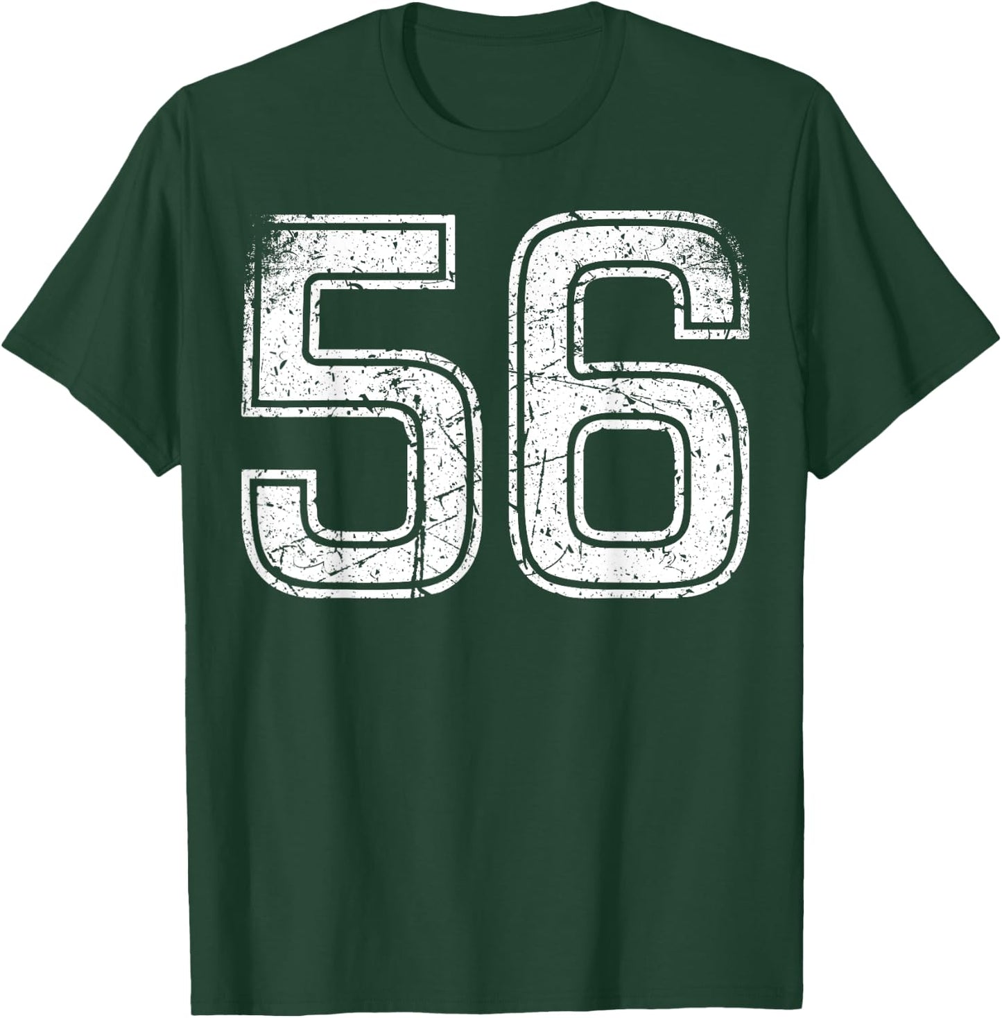 Number #56 Sport White Vintage Number T-Shirt - T-Shirt | Forest