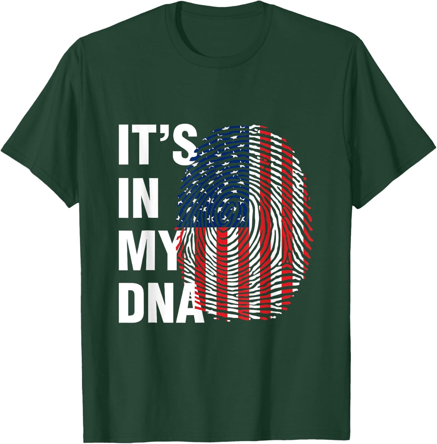 It's in My DNA USA - American Flag Fingerprints T-Shirt - T-Shirt | Forest