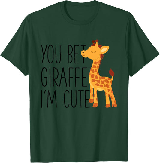 Kids You Bet Giraffe I'm Cute Baby Giraffe Lover T-Shirt - T-Shirt | Forest
