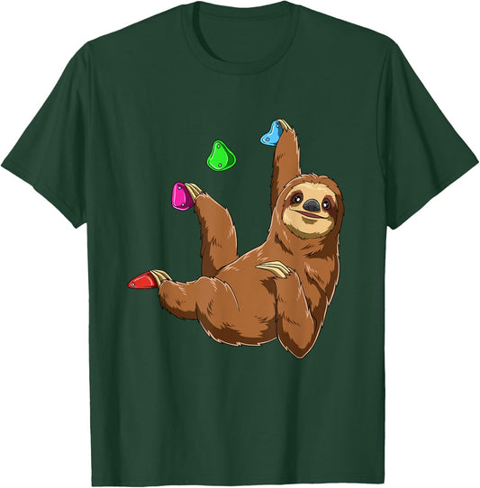Cute Bouldering and Rock Climbing Sloth T-Shirt - T-Shirt | Forest