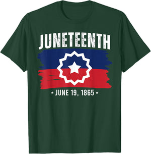 Red White Blue Juneteenth 1865 Meaning Black History Freedom T-Shirt - T-Shirt | Forest