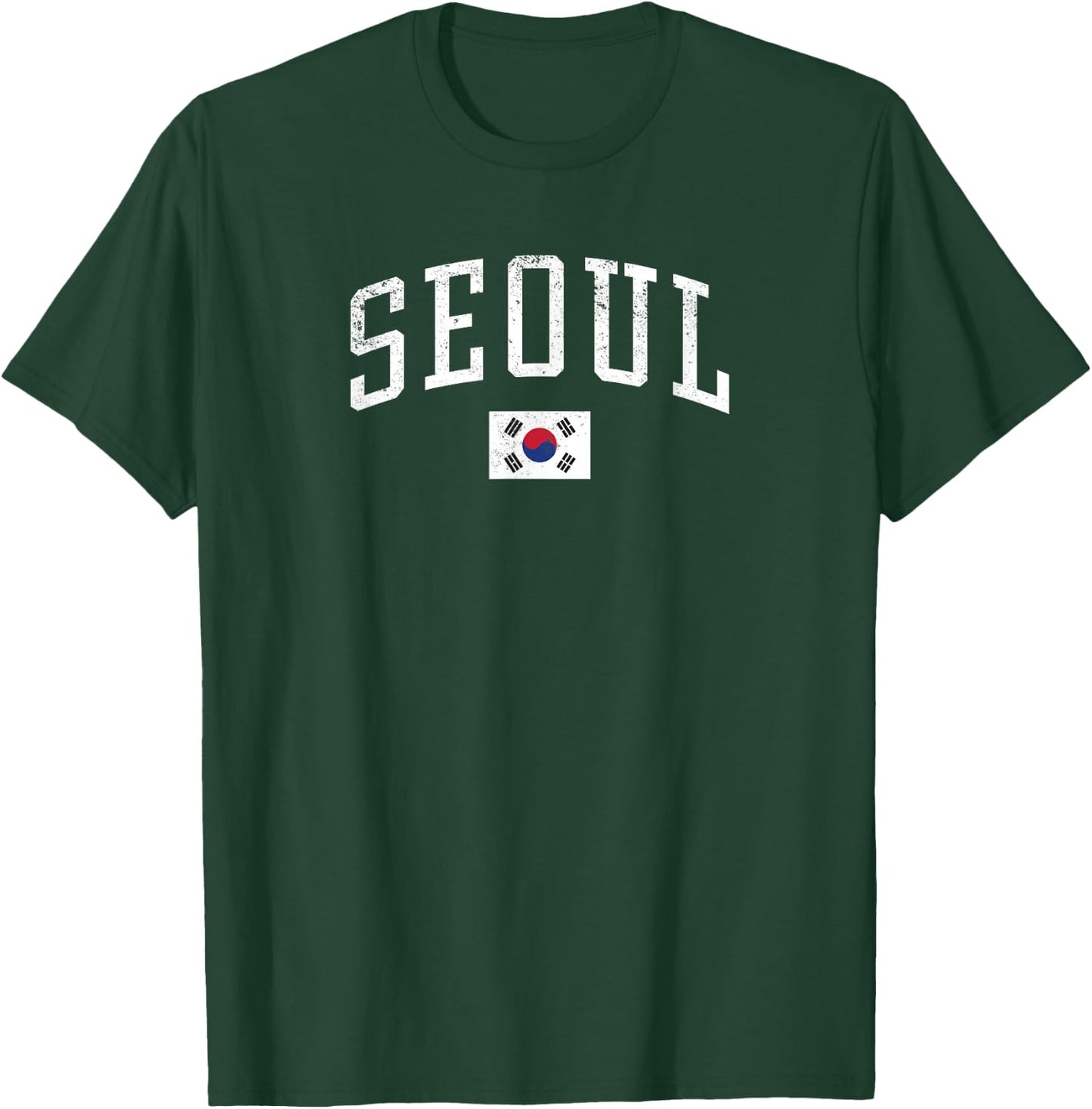 Vintage Seoul South Korea Country Flag Souvenir Vacation T-Shirt - T-Shirt | Forest