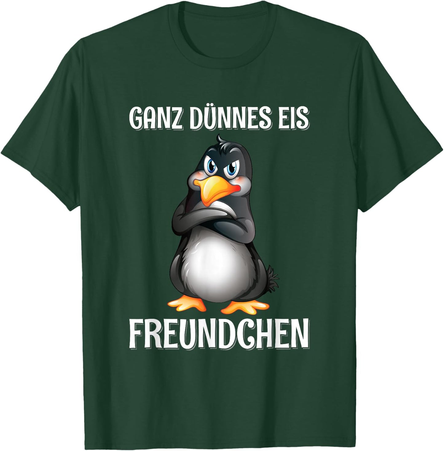 Ganz Dünnes Eis Freundchen Pinguin Genervt Lustig Spruch T-Shirt - T-Shirt | Forest