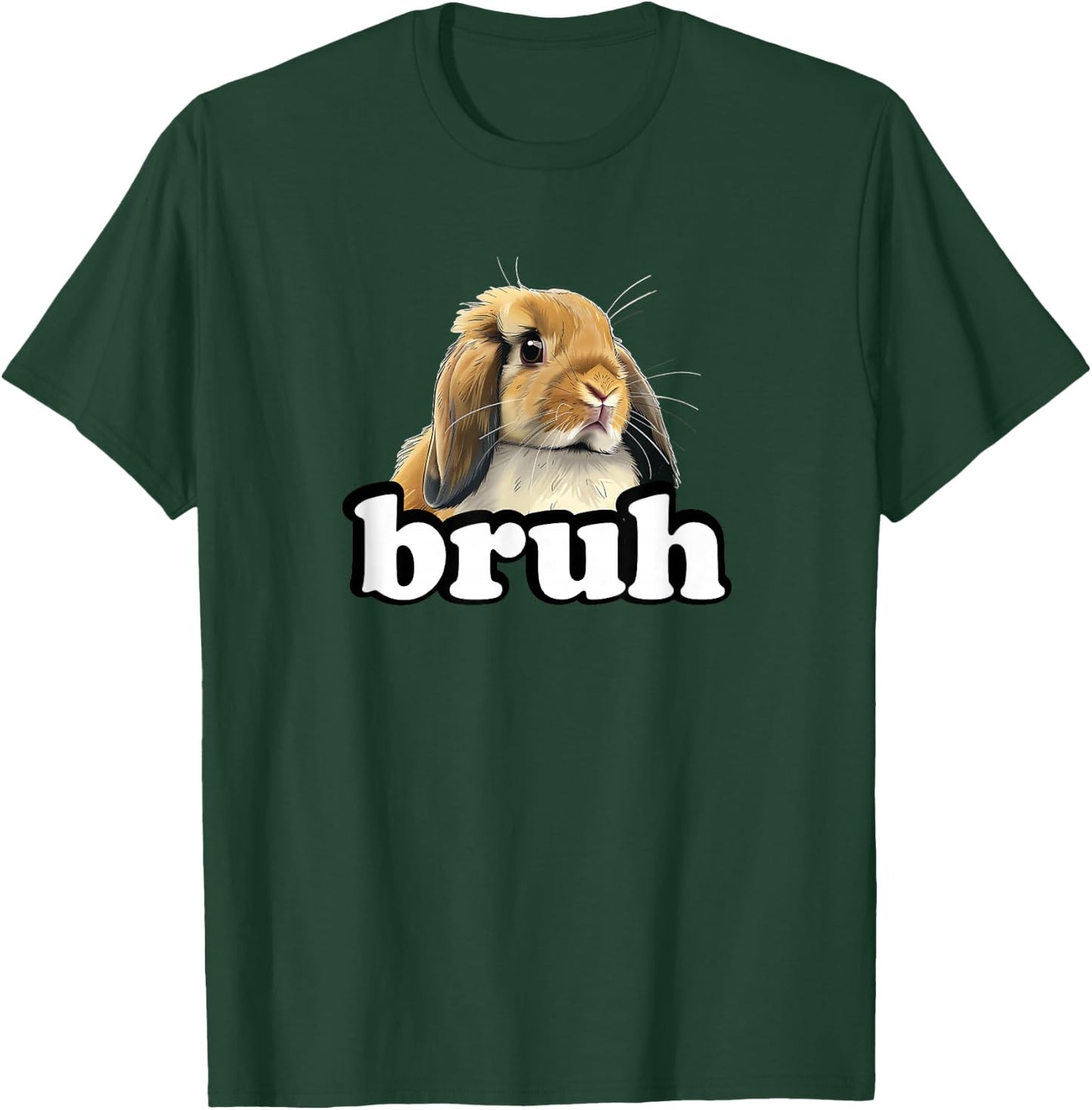 Kids Boys Girls Bruh Mini Holland Lop Bunny Rabbit Lover T-Shirt - T-Shirt | Forest