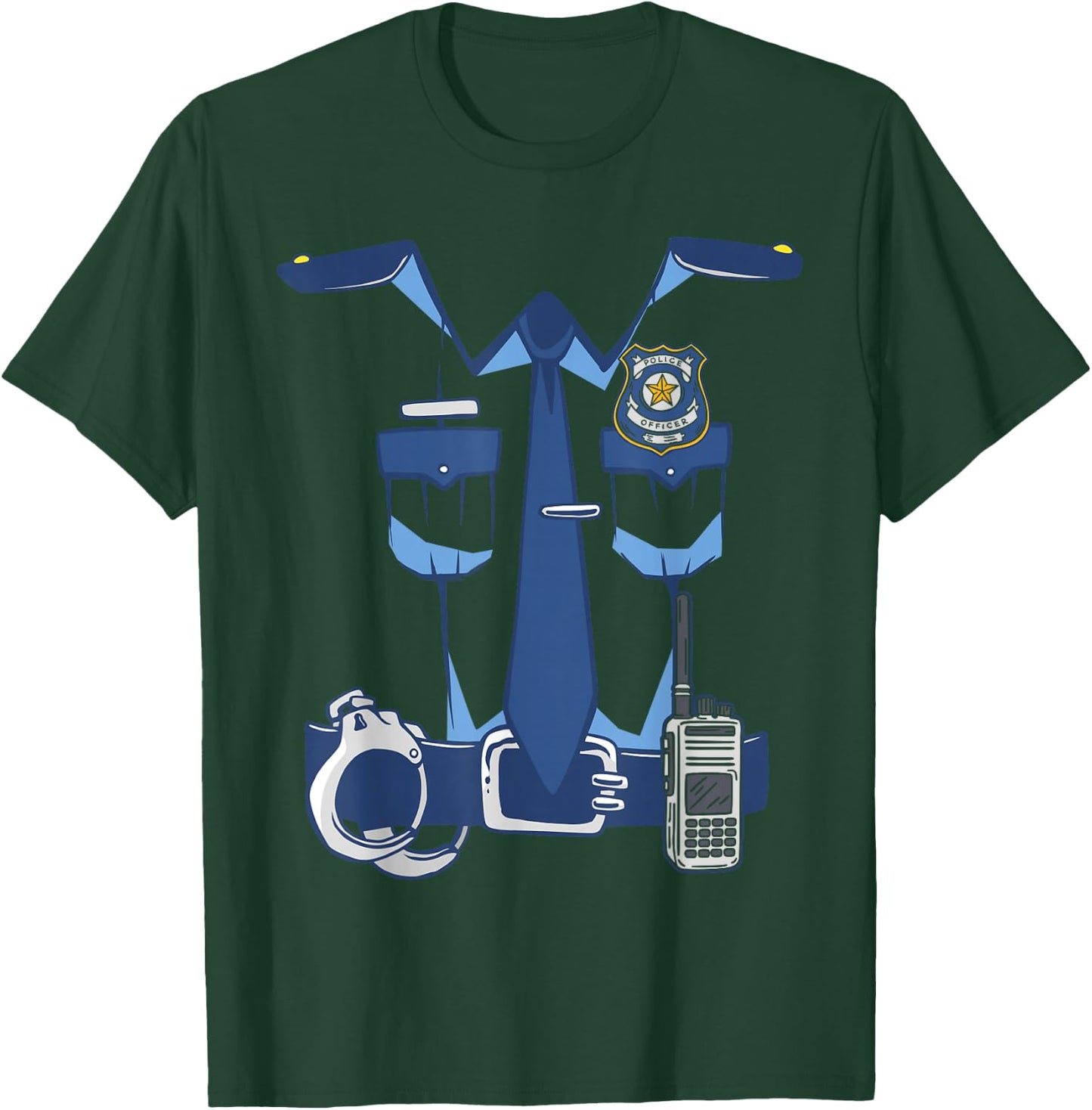 Police Officer Uniform Children's Carnival Handcuffs Police , black, s T-Shirt - T-Shirt | Forest