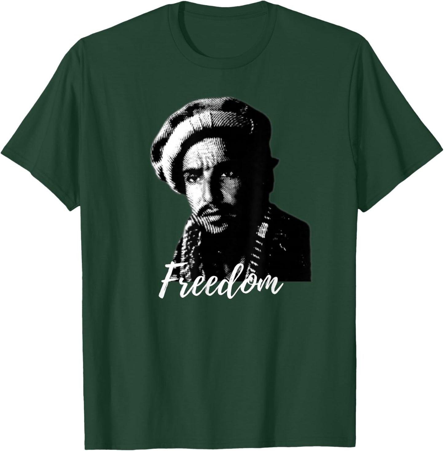 Free Afghanistan Freedom Fighter Massoud Afghan Design T-Shirt - T-Shirt | Forest