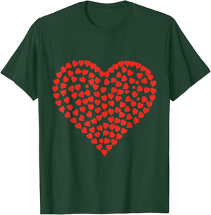 Red Heart Valentine's Day Women Girls T-Shirt - T-Shirt | Forest