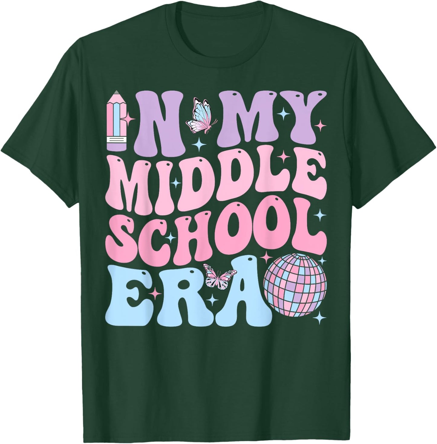 Groovy In My Middle School Era Back To School Teacher Men Women Kids T-Shirt - T-Shirt | Forest