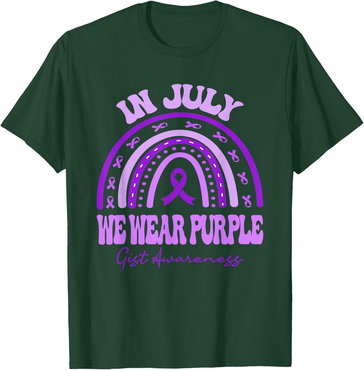 In July We Wear Purple GIST Awareness Rainbow T-Shirt - T-Shirt | Forest