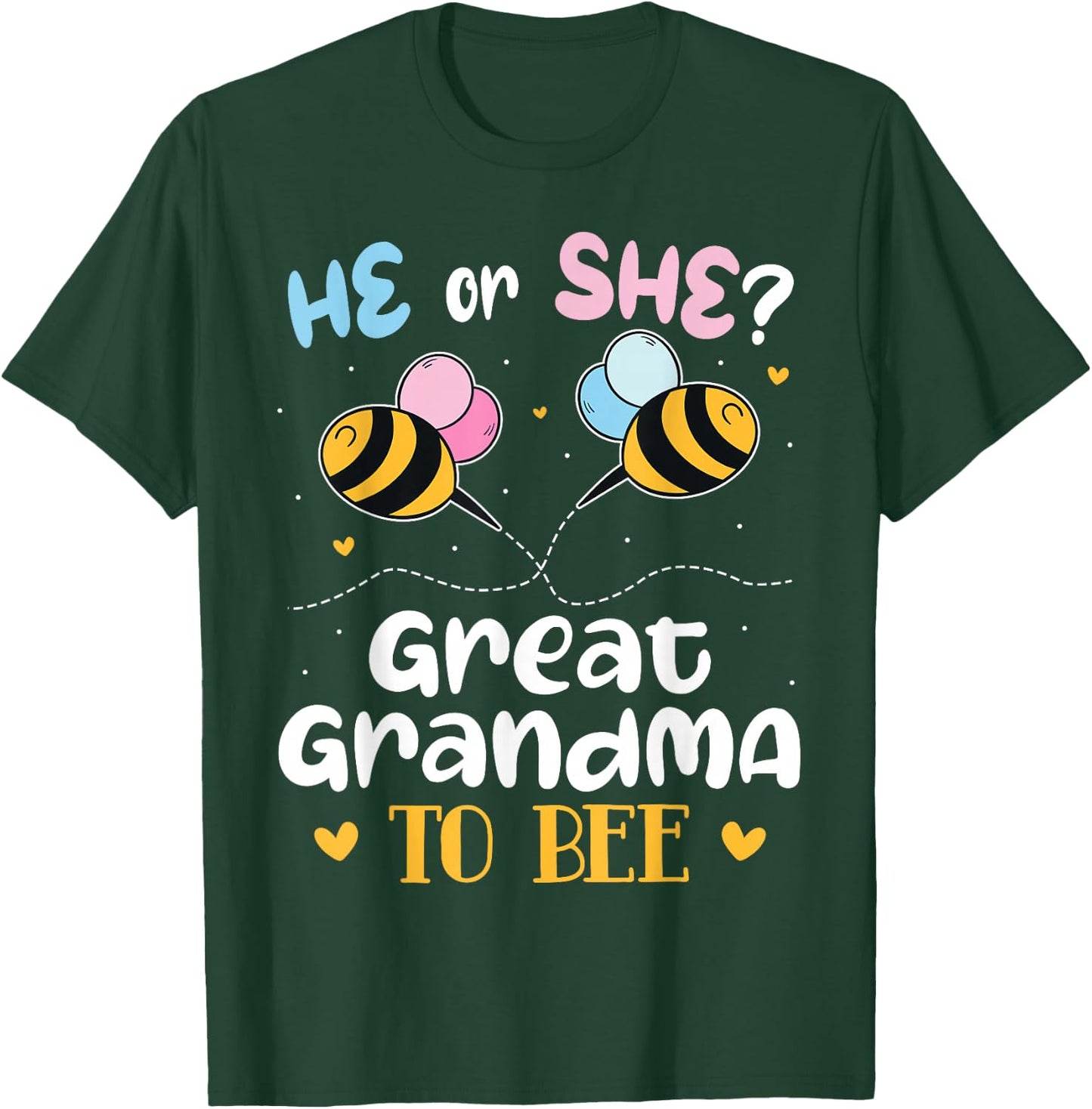 He or She Great Grandma to Bee 2026 Baby Reveal Pregnancy T-Shirt - T-Shirt | Forest