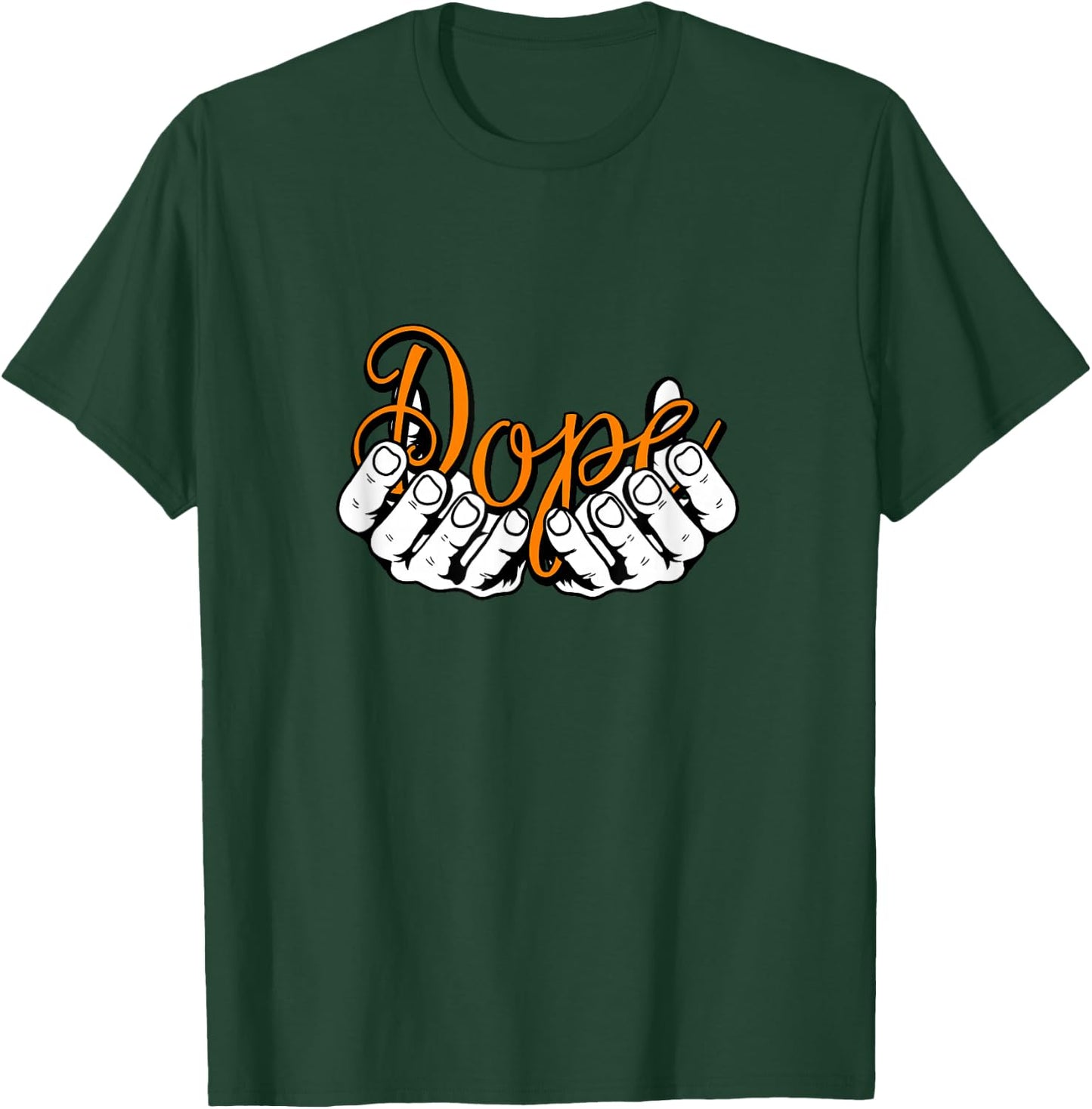 Orange Color Hands DOPE Orange Graphic T-Shirt - T-Shirt | Forest
