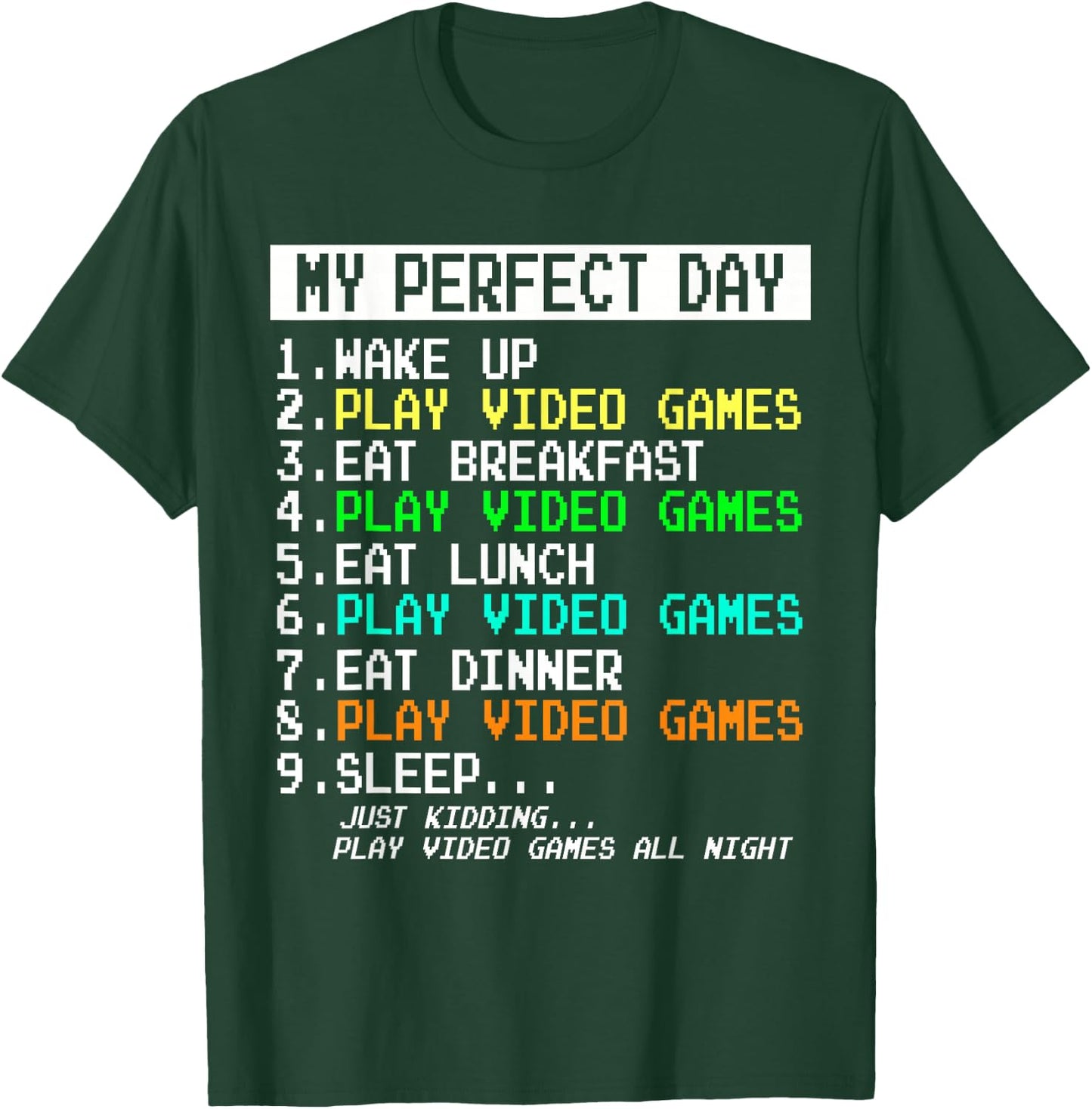 Gaming Apparel Video Game Gamer Gifts Men Boy Funny Humor T-Shirt - T-Shirt | Forest