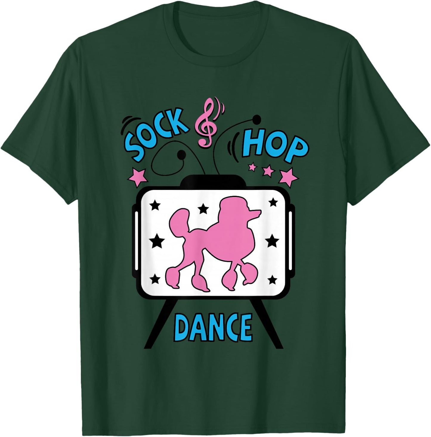 1950s Sock Hop Dance Poodle 50s Costume Rockabilly Pink T-Shirt - T-Shirt | Forest