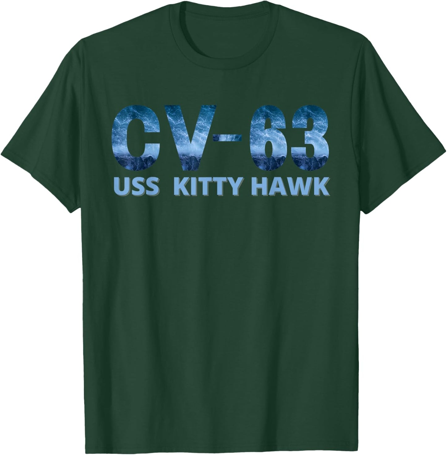 USS Kitty Hawk Blue Camo Aircraft Carrier T-Shirt - T-Shirt | Forest