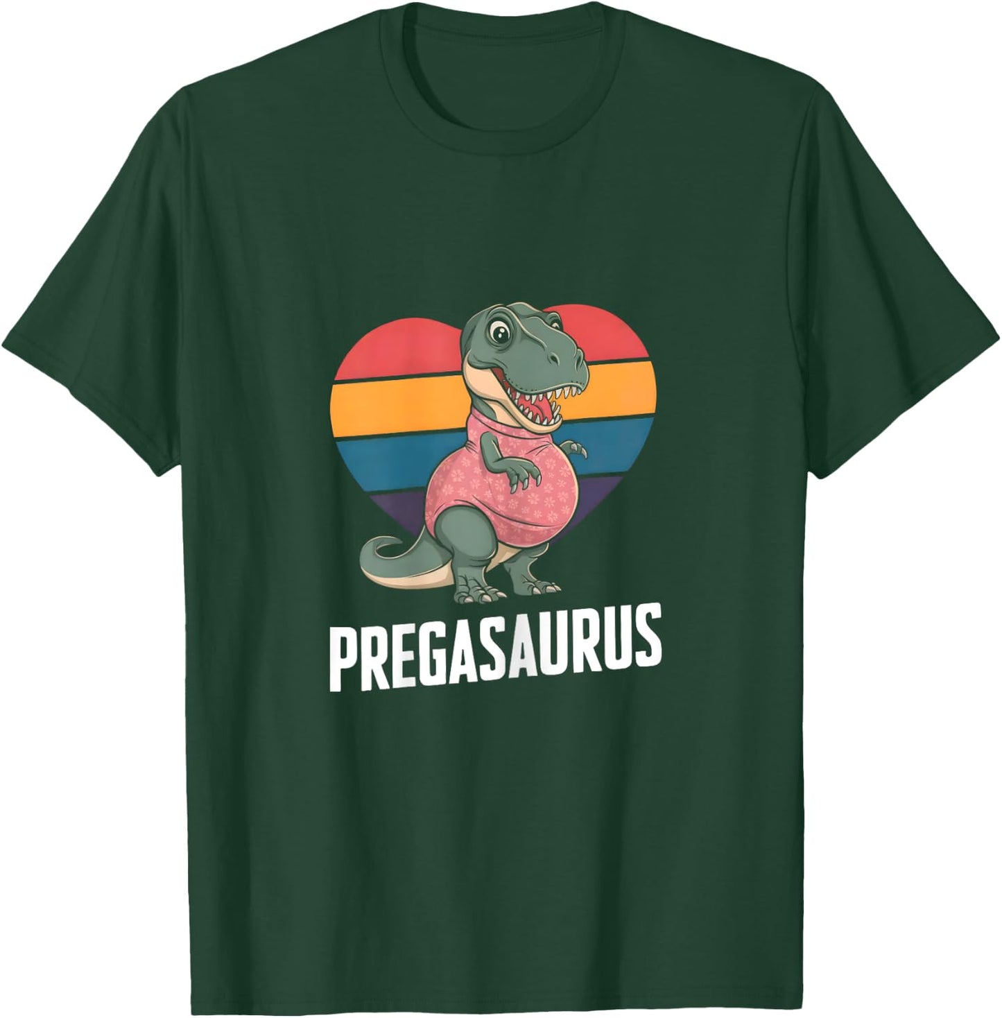 Pregasaurus - Fun Future Mom Artwork T-Shirt - T-Shirt | Forest