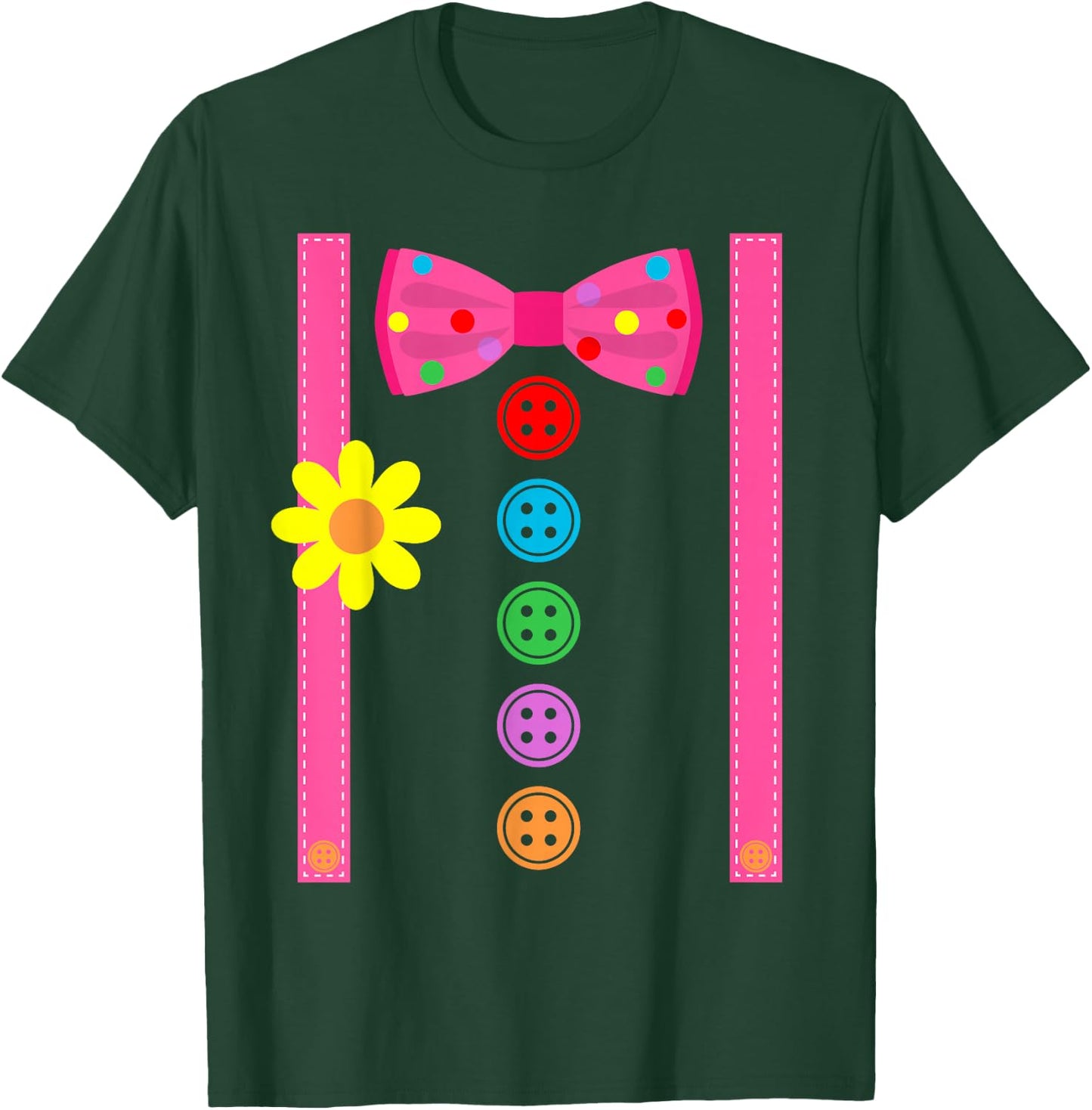 Clown Costume Halloween Funny Carnival Circus Tie Rod Children's , black T-Shirt - T-Shirt | Forest