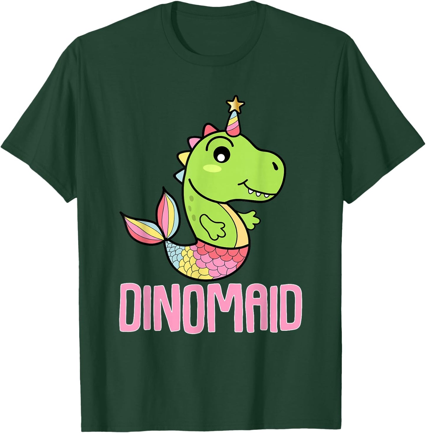 Dinosaur Mermaid Dinomaid Dino Puns T-Shirt - T-Shirt | Forest
