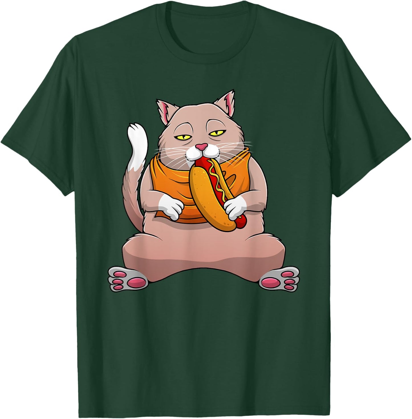 Funny Hot Dog Cat Design Women Sandwich Food Eaters T-Shirt - T-Shirt | Forest