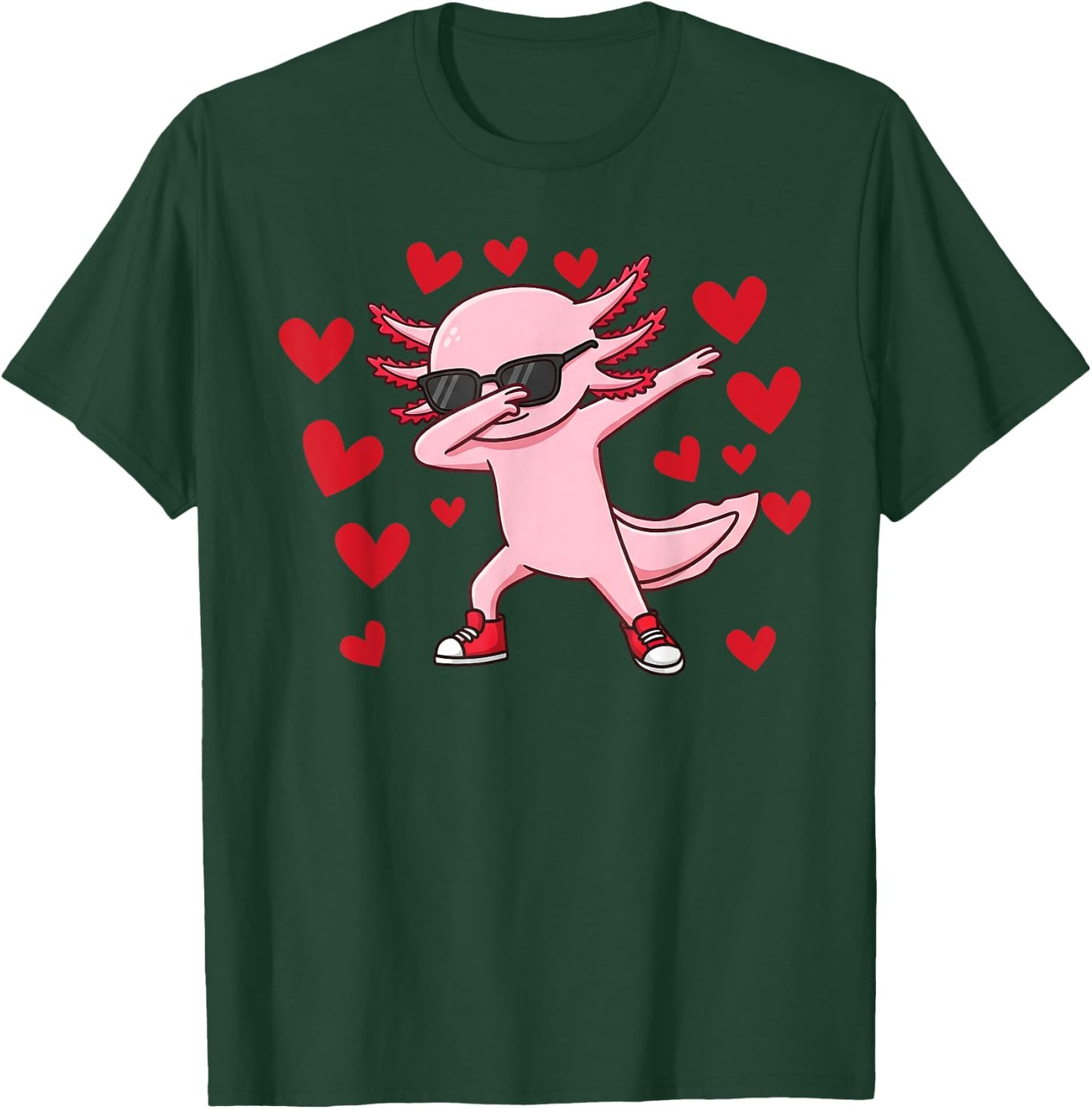 Dabbing Axolotl Girls Boys Kids dab Axolotl T-Shirt - T-Shirt | Forest