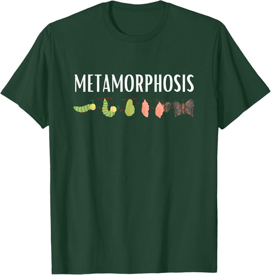 Funny Caterpillar Lifecycle Metamorphosis Monarch Butterfly T-Shirt - T-Shirt | Forest