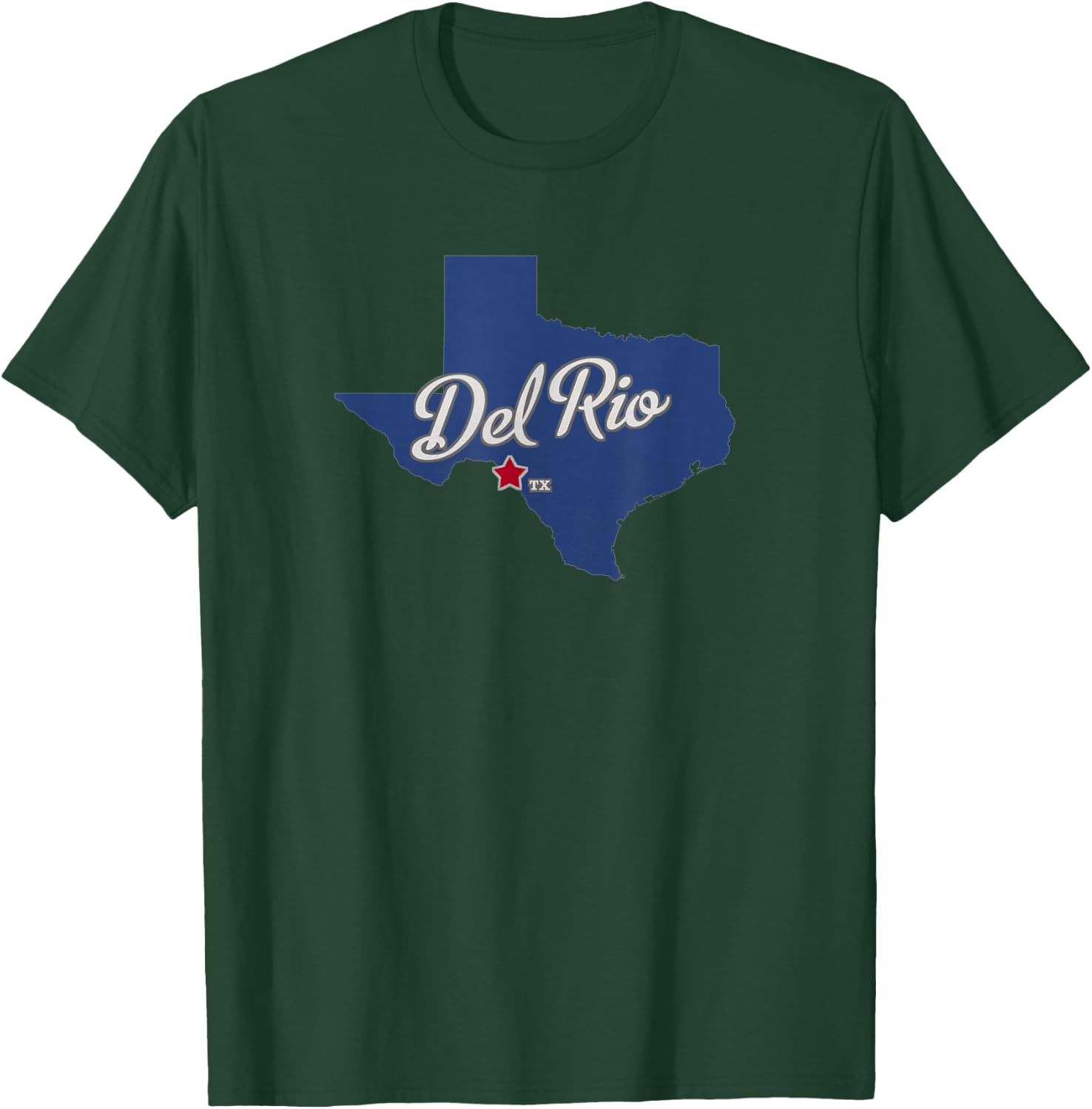 Del Rio Texas TX Map T-Shirt - T-Shirt | Forest