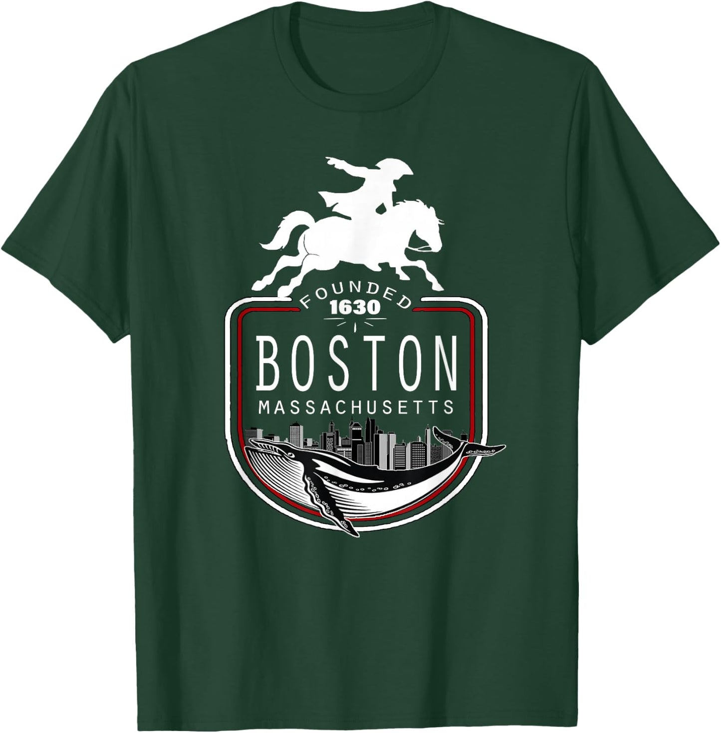 Historical Boston Massachusetts New England Souvenir T-Shirt - T-Shirt | Forest