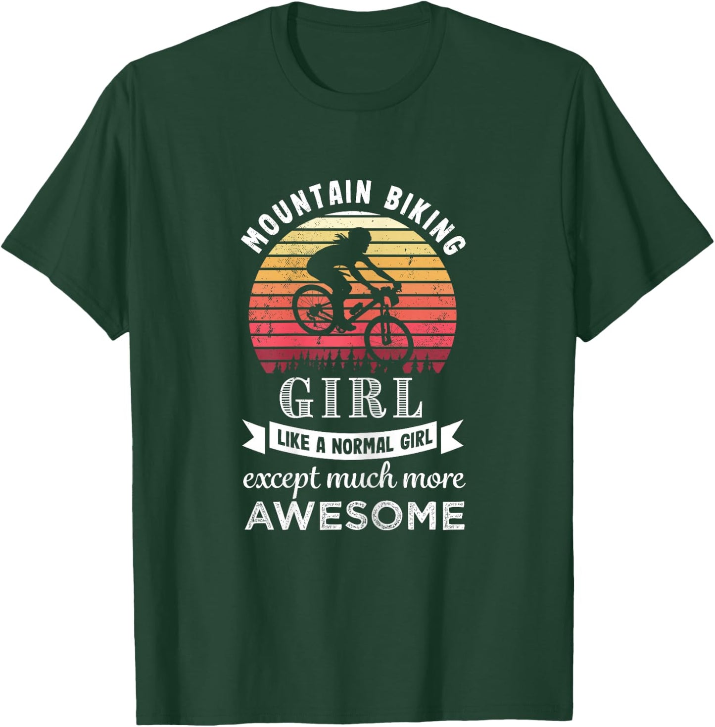 Mountain Biking Girl Funny MTB Gift T-Shirt - T-Shirt | Forest