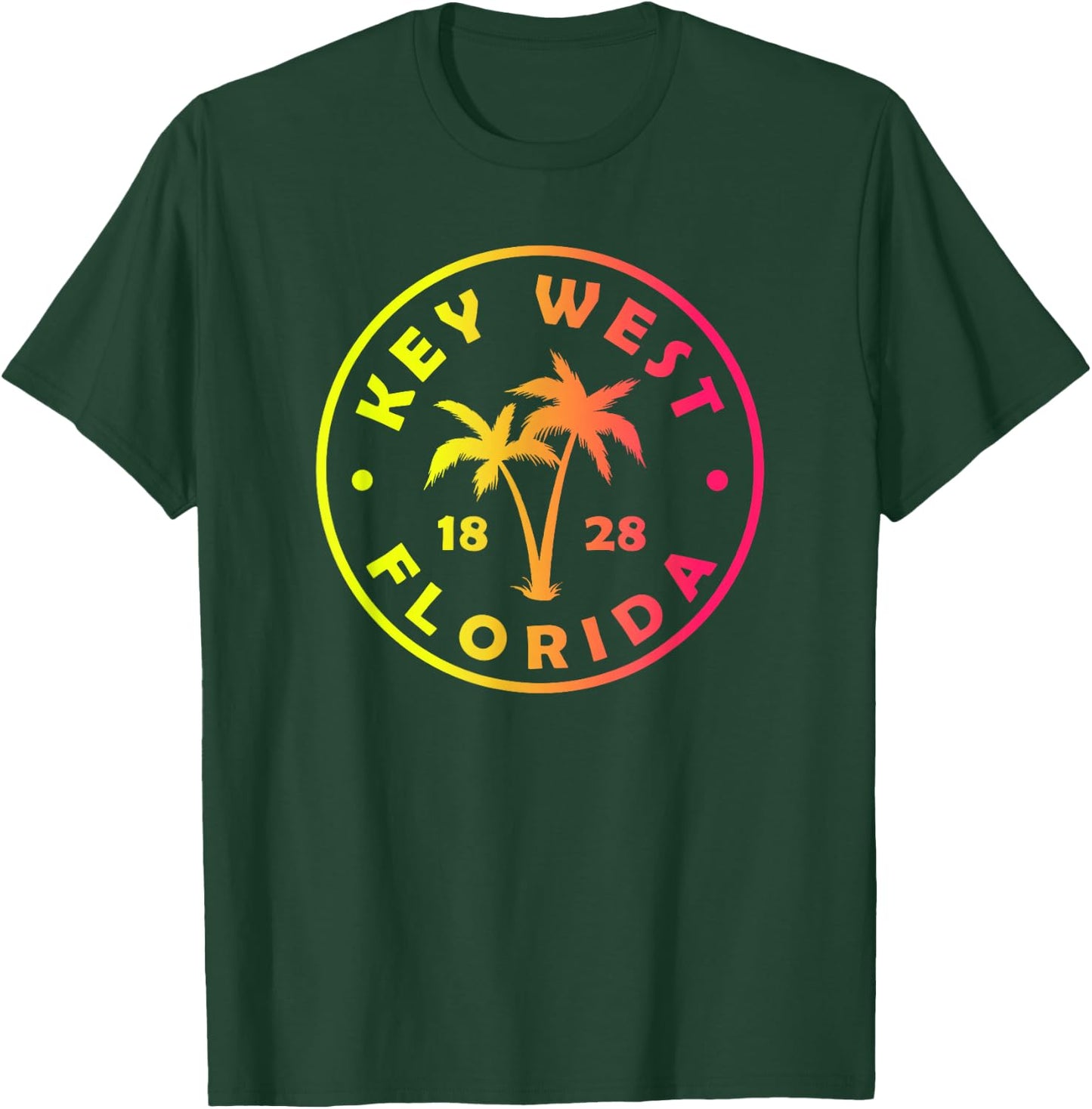 Key West Florida Colorful Palm Tree Tie Dye Boys Girls T-Shirt - T-Shirt | Forest