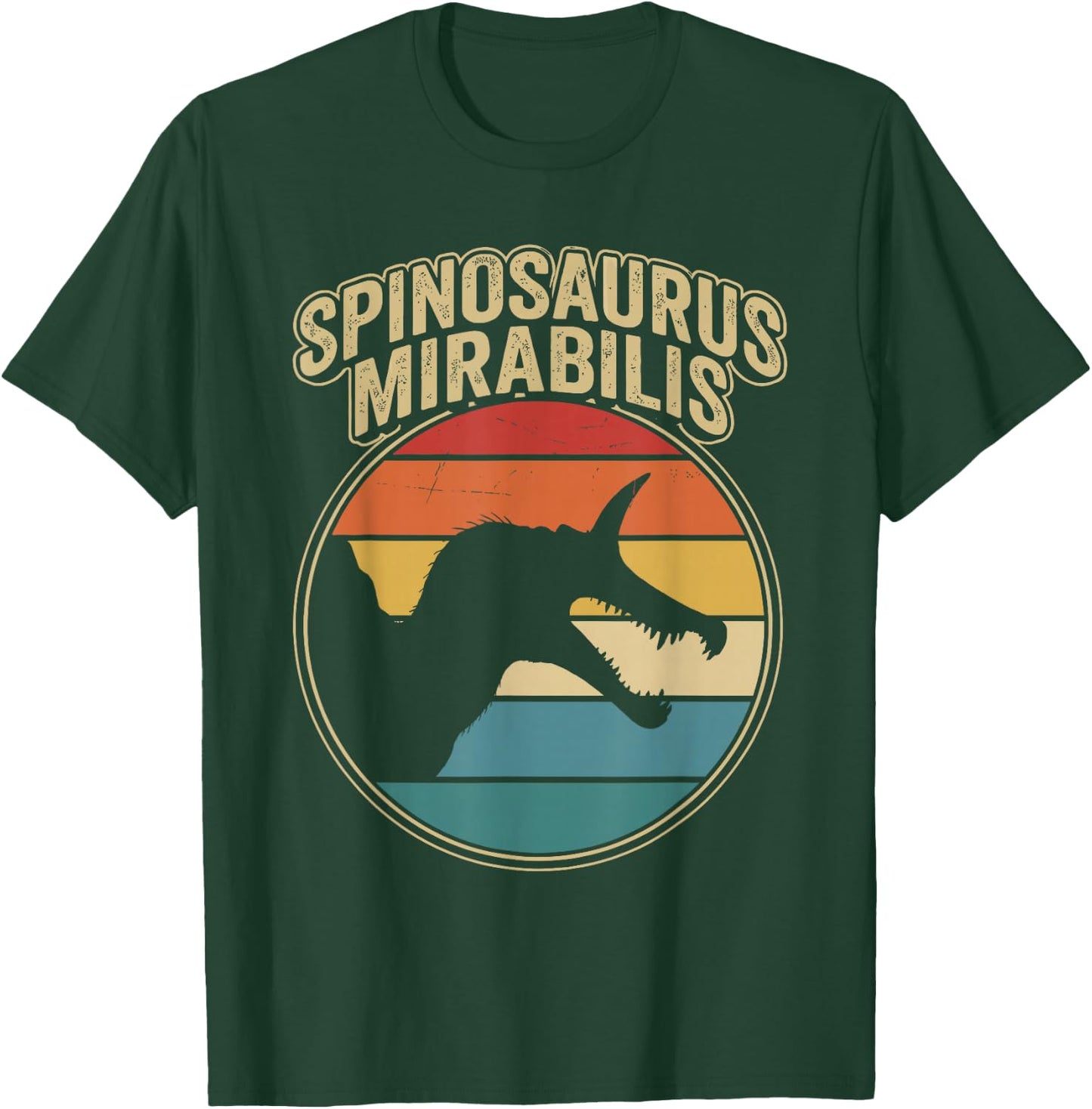 Vintage Spinosaurus Mirabilis Roaring Prehistoric Dinosaur T-Shirt - T-Shirt | Forest