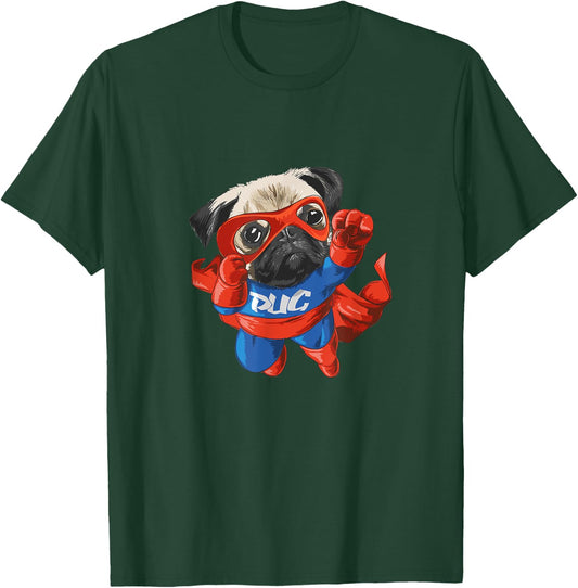 Superhero Pug T-Shirt - T-Shirt | Forest
