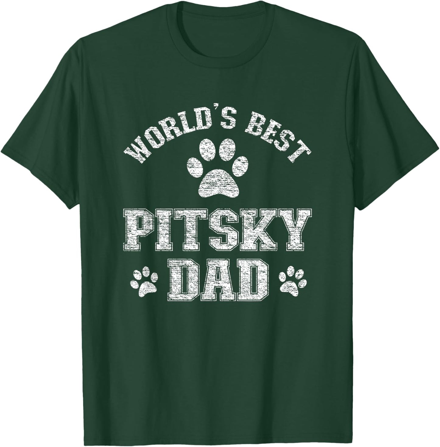 Pitsky Dog Dad - World's Best Pitsky Daddy Men Women Girls Kids T-Shirt - T-Shirt | Forest