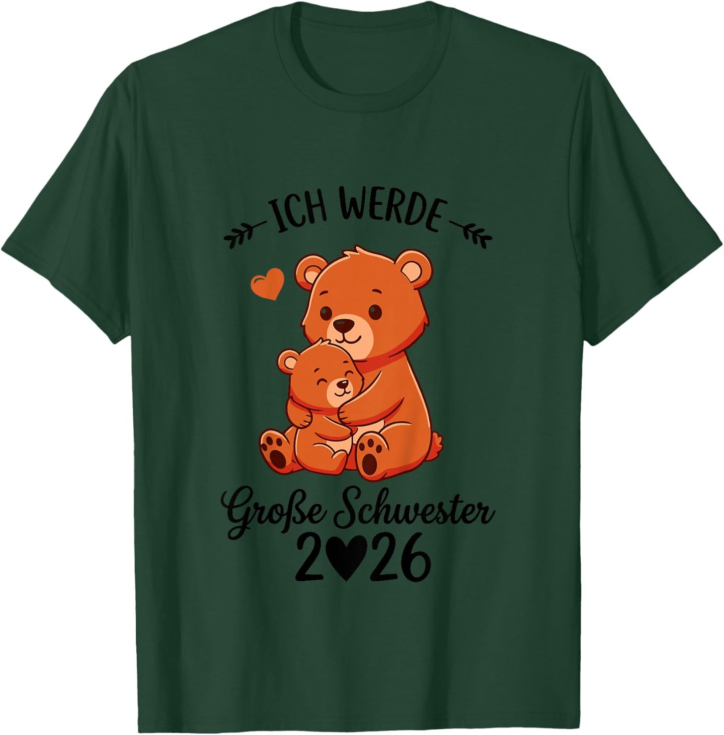 Kinder Ich Werde Große Schwester 2026 T-Shirt - T-Shirt | Forest
