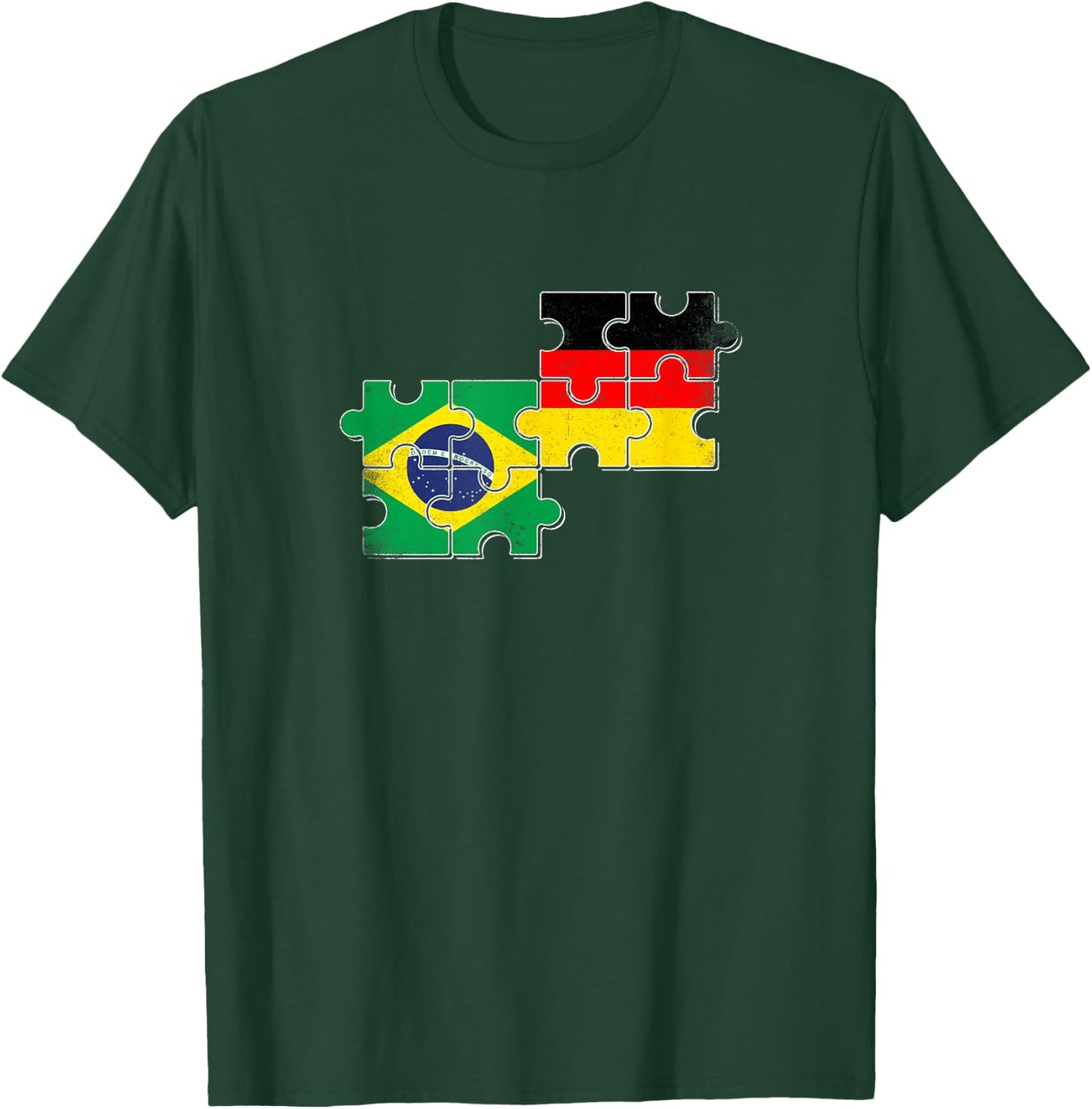 Brasilien Deutschland Vintage Flagge Deutsch Brasilianer T-Shirt - T-Shirt | Forest