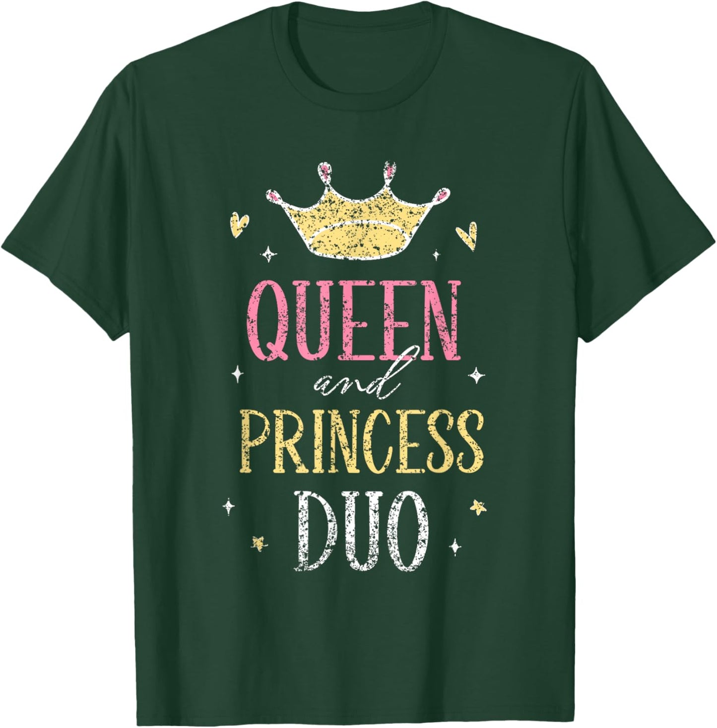 Queen And Princess Duo Matching Mom Mother Daughter Mommy T-Shirt - T-Shirt | Forest